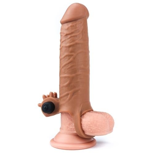 x-tender-5-cm-uzatmali-realistik-titresimli-melez-penis-kilifi-3